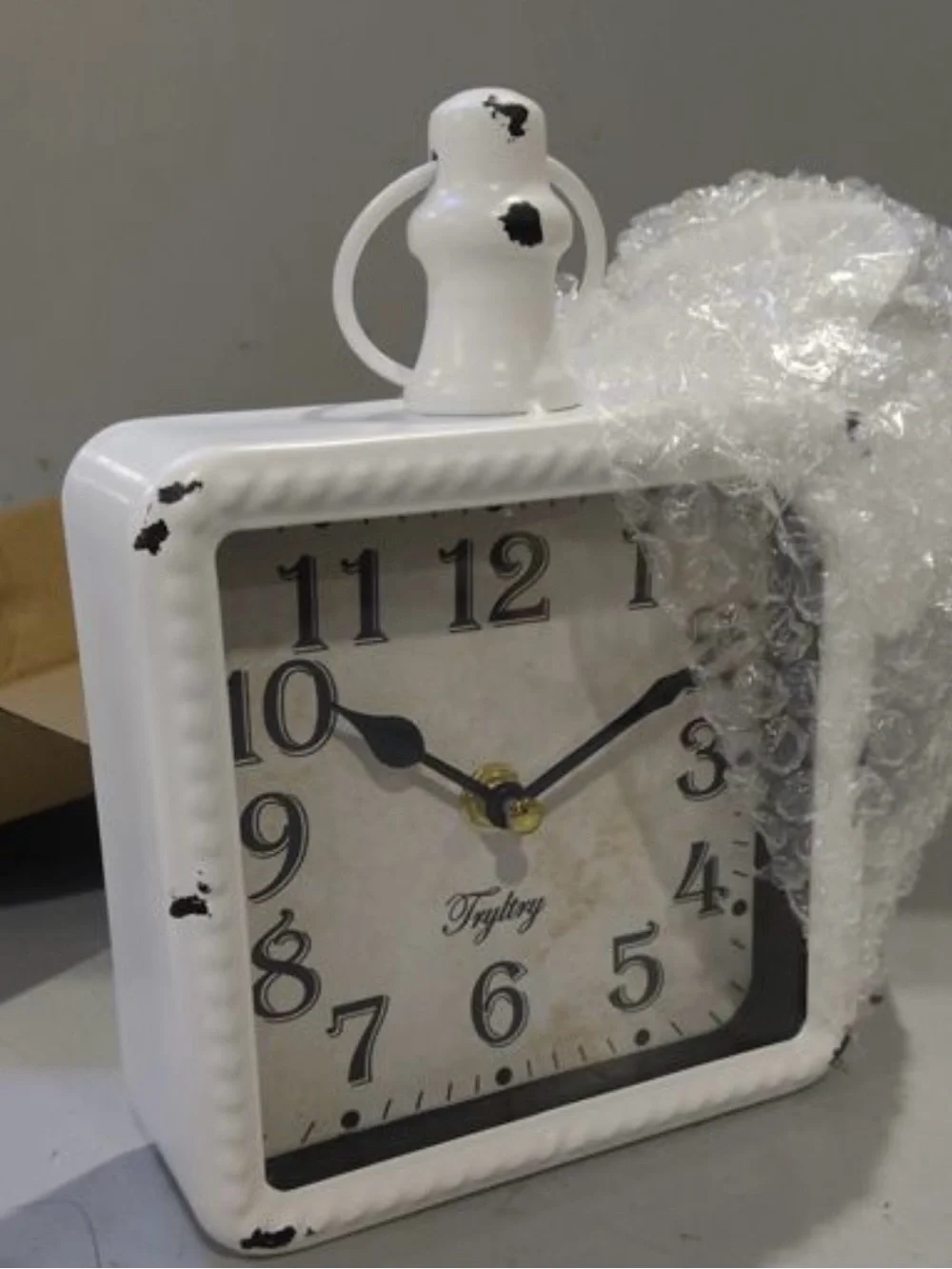 White Square Vintage Wall Clock
